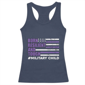 Military Child Born Resilient Tough Racerback Tank Top Month Of The Military Kids Army Soldier American Flag TS02 Navy Print Your Wear