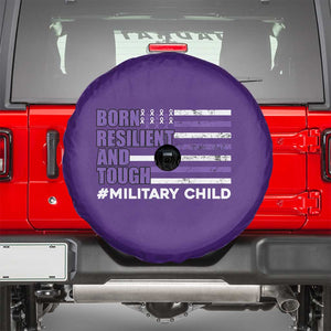 Military Child Born Resilient Tough Spare Tire Cover Month Of The Military Kids Army Soldier American Flag TS02 Purple Print Your Wear