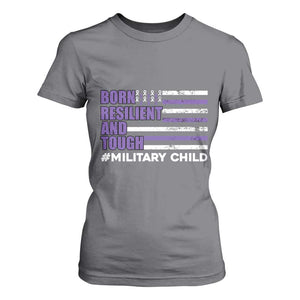 Military Child Born Resilient Tough T Shirt For Women Month Of The Military Kids Army Soldier American Flag TS02 Charcoal Print Your Wear