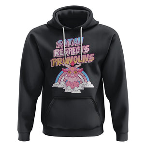 Protect Trans Kids Hoodie Satan Respects Pronouns Transgender Pride Trans Flag TS02 Black Printyourwear