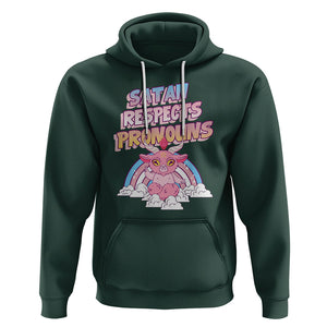 Protect Trans Kids Hoodie Satan Respects Pronouns Transgender Pride Trans Flag TS02 Dark Forest Green Printyourwear