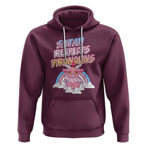 Protect Trans Kids Hoodie Satan Respects Pronouns Transgender Pride Trans Flag TS02 Maroon Printyourwear