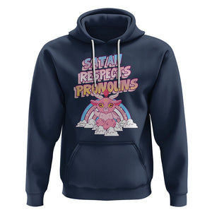 Protect Trans Kids Hoodie Satan Respects Pronouns Transgender Pride Trans Flag TS02 Navy Printyourwear