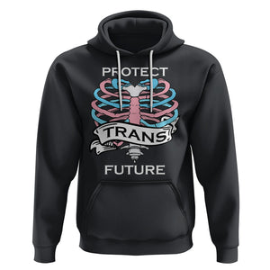 Protect Trans Kids Skeleton Hoodie Transgender Future LGBT Pride Flag LGBTQ Support TS02 Black Printyourwear