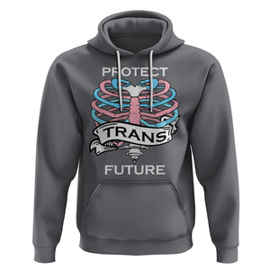 Protect Trans Kids Skeleton Hoodie Transgender Future LGBT Pride Flag LGBTQ Support TS02 Charcoal Printyourwear