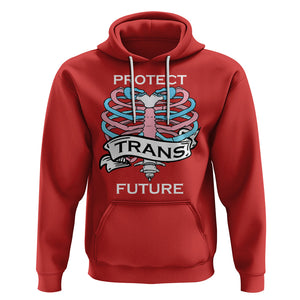 Protect Trans Kids Skeleton Hoodie Transgender Future LGBT Pride Flag LGBTQ Support TS02 Red Printyourwear