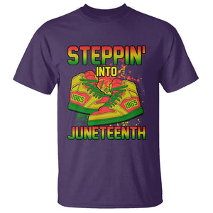 Steppin' Into Juneteenth 1865 T Shirt African American History Pride TS02 Purple Print Your Wear