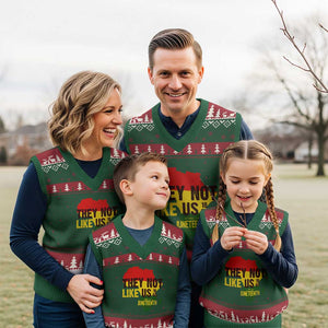 They Not Like Us Juneteenth 1865 V-Neck Knit Sweater Vest Afrocentric Africa Map Black Pride TS02 Red Green Print Your Wear