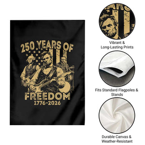 250 Years of Freedom US Presidents Rock Band Garden Flag Funny Abraham Lincoln George Washington Teddy Roosevelt Concert 1776 to 2026