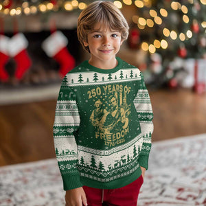 250 Years of Freedom US Presidents Rock Band Ugly Christmas Sweater Funny Abraham Lincoln George Washington Teddy Roosevelt Concert 1776 to 2026 TS02 Forest Green Beige Print Your Wear