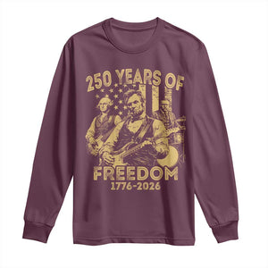 250 Years of Freedom US Presidents Rock Band Long Sleeve Shirt Funny Abraham Lincoln George Washington Teddy Roosevelt Concert 1776 to 2026