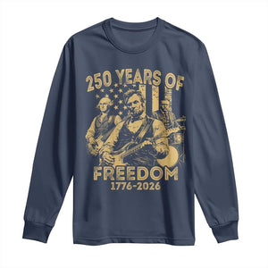 250 Years of Freedom US Presidents Rock Band Long Sleeve Shirt Funny Abraham Lincoln George Washington Teddy Roosevelt Concert 1776 to 2026