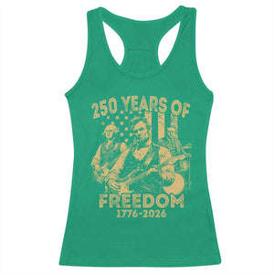 250 Years of Freedom US Presidents Rock Band Racerback Tank Top Funny Abraham Lincoln George Washington Teddy Roosevelt Concert 1776 to 2026 TS02 Irish Green Print Your Wear