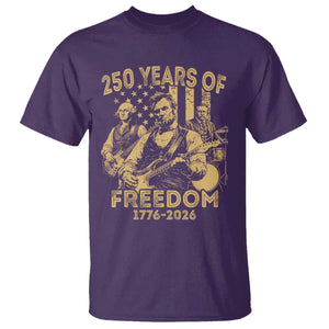 250 Years of Freedom US Presidents Rock Band T Shirt Funny Abraham Lincoln George Washington Teddy Roosevelt Concert 1776 to 2026 TS02 Purple Print Your Wear
