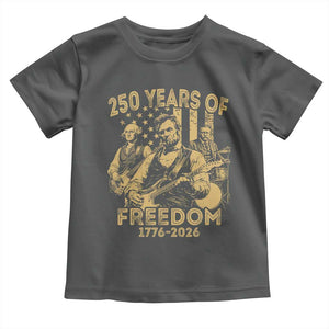 250 Years of Freedom US Presidents Rock Band Toddler T Shirt Funny Abraham Lincoln George Washington Teddy Roosevelt Concert 1776 to 2026 TS02 Dark Heather Print Your Wear