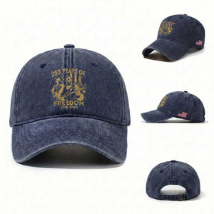 250 Years of Freedom US Presidents Rock Band Washed Cotton Baseball Cap Funny Abraham Lincoln George Washington Teddy Roosevelt Concert 1776 to 2026 TS02 Washed Cap Universal Fit Navy Print Your Wear