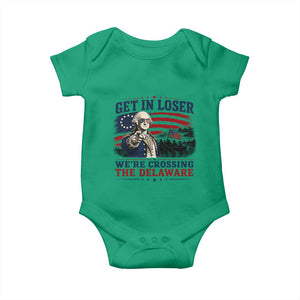 Get In Loser We're Crossing The Delaware Uncle Sam Style Baby Onesie Funny George Washington Pointing Vintage American Flag Patriotic TS02 Irish Green Print Your Wear