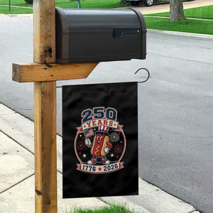 250 Years 1776 to 2026 Cartoon Hot Dog Garden Flag Funny Uncle Sam Top Hat Waving American Flag Semiquincentennial TS02 Print Your Wear