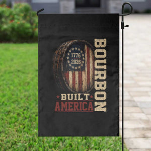 Bourbon Built America Vintage Distressed Graphic Garden Flag American Flag Whiskey Barrel 1776 to 2026 Semiquincentennial Patriotic TS02 Print Your Wear