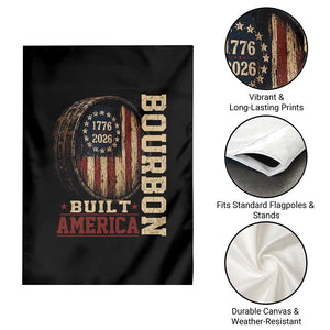 Bourbon Built America Vintage Distressed Graphic Garden Flag American Flag Whiskey Barrel 1776 to 2026 Semiquincentennial Patriotic TS02 Print Your Wear