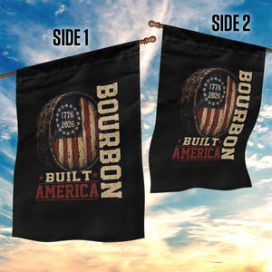 Bourbon Built America Vintage Distressed Graphic Garden Flag American Flag Whiskey Barrel 1776 to 2026 Semiquincentennial Patriotic TS02 Print Your Wear