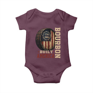Bourbon Built America Vintage Distressed Graphic Baby Onesie American Flag Whiskey Barrel 1776 to 2026 Semiquincentennial Patriotic TS02 Maroon Print Your Wear
