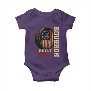 Bourbon Built America Vintage Distressed Graphic Baby Onesie American Flag Whiskey Barrel 1776 to 2026 Semiquincentennial Patriotic TS02 Purple Print Your Wear