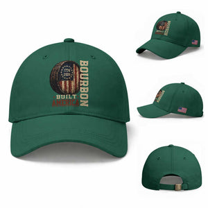 Bourbon Built America Vintage Distressed Graphic Baseball Cap American Flag Whiskey Barrel 1776 to 2026 Semiquincentennial Patriotic TS02 Baseball Cap Universal Fit Irish Green Print Your Wear
