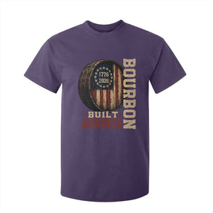 Bourbon Built America Vintage Distressed Graphic T Shirt For Kid American Flag Whiskey Barrel 1776 to 2026 Semiquincentennial Patriotic TS02 Purple Print Your Wear