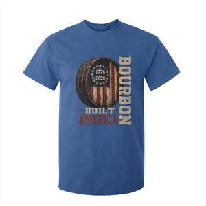 Bourbon Built America Vintage Distressed Graphic T Shirt For Kid American Flag Whiskey Barrel 1776 to 2026 Semiquincentennial Patriotic TS02 Royal Blue Print Your Wear