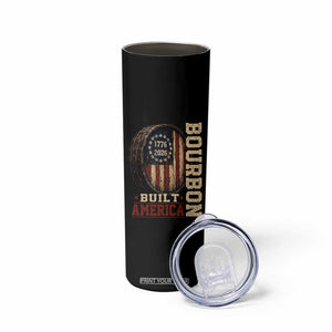 Bourbon Built America Vintage Distressed Graphic Skinny Tumbler American Flag Whiskey Barrel 1776 to 2026 Semiquincentennial Patriotic TS02 Print Your Wear