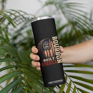 Bourbon Built America Vintage Distressed Graphic Skinny Tumbler American Flag Whiskey Barrel 1776 to 2026 Semiquincentennial Patriotic TS02 Print Your Wear
