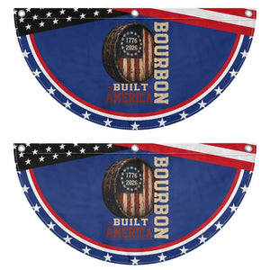 Bourbon Built America Vintage Distressed Graphic Patriotic Fan Flag American Flag Whiskey Barrel 1776 to 2026 Semiquincentennial