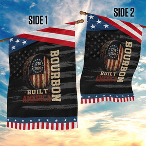 Bourbon Built America Vintage Distressed Graphic Patriotic Garden Flag American Flag Whiskey Barrel 1776 to 2026 Semiquincentennial
