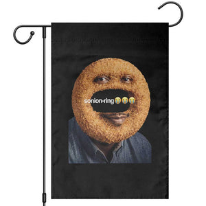 Funny Sonion Ring Cursed Meme Graphic Garden Flag Surreal Deep Fried Onion Ring Joke