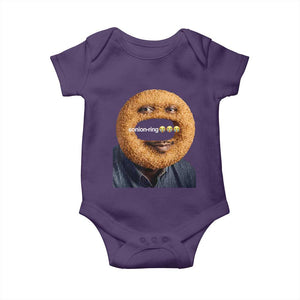 Funny Sonion Ring Cursed Meme Graphic Baby Onesie Surreal Deep Fried Onion Ring Joke TS02 Purple Print Your Wear