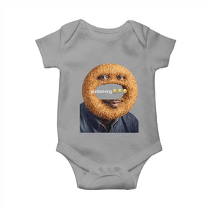 Funny Sonion Ring Cursed Meme Graphic Baby Onesie Surreal Deep Fried Onion Ring Joke TS02 Sport Gray Print Your Wear