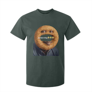 Funny Sonion Ring Cursed Meme Graphic T Shirt For Kid Surreal Deep Fried Onion Ring Joke TS02 Dark Forest Green Print Your Wear