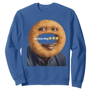 Funny Sonion Ring Cursed Meme Graphic Sweatshirt Surreal Deep Fried Onion Ring Joke