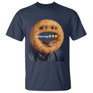Funny Sonion Ring Cursed Meme Graphic T Shirt Surreal Deep Fried Onion Ring Joke TS02 Navy Print Your Wear
