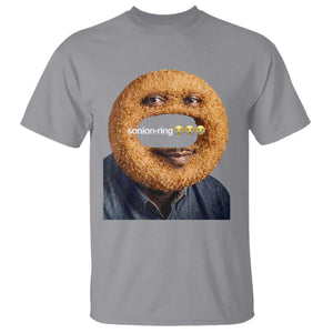 Funny Sonion Ring Cursed Meme Graphic T Shirt Surreal Deep Fried Onion Ring Joke TS02 Sport Gray Print Your Wear