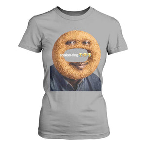 Funny Sonion Ring Cursed Meme Graphic T Shirt For Women Surreal Deep Fried Onion Ring Joke TS02 Sport Gray Print Your Wear