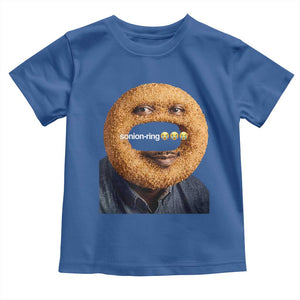 Funny Sonion Ring Cursed Meme Graphic Toddler T Shirt Surreal Deep Fried Onion Ring Joke