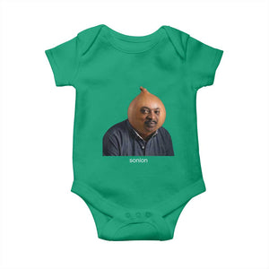 Viral Sonion Surreal Meme Baby Onesie Funny Crying Onion Man Aesthetic Joke TS02 Irish Green Print Your Wear