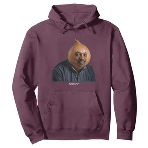 Viral Sonion Surreal Meme Hoodie Funny Crying Onion Man Aesthetic Joke TS02 Maroon Print Your Wear