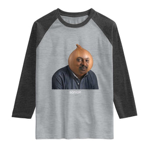 Viral Sonion Surreal Meme Raglan Shirt Funny Crying Onion Man Aesthetic Joke TS02 Heather Gray Heather Charcoal Print Your Wear