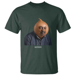 Viral Sonion Surreal Meme T Shirt Funny Crying Onion Man Aesthetic Joke TS02 Dark Forest Green Print Your Wear
