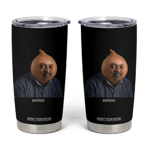 Viral Sonion Surreal Meme Tumbler Cup Funny Crying Onion Man Aesthetic Joke TS02 Black Print Your Wear