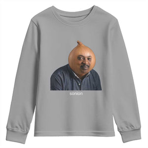 Viral Sonion Surreal Meme Youth Sweatshirt Funny Crying Onion Man Aesthetic Joke TS02 Sport Gray Print Your Wear