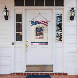 Get In Loser We're Crossing The Delaware 1776 to 2026 Retro Patriotic Garden Flag Funny George Washington Fireworks Semiquincentennial